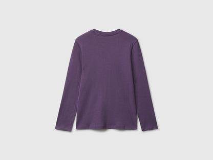 Benetton_Purple_T-Shirt with Glitter Print_3I9WC10Q2_1V4_02