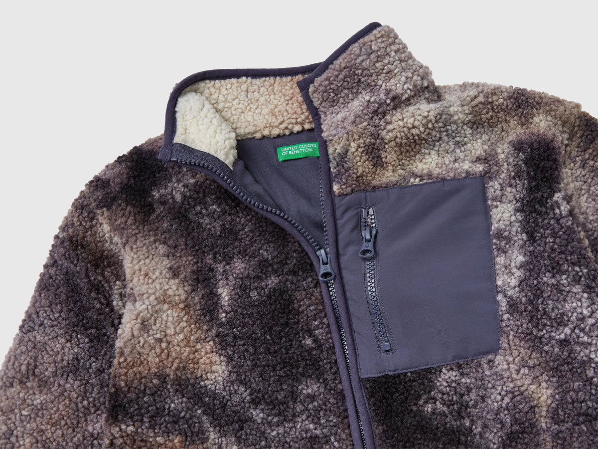 Benetton_Multi-color_Sweatshirt in Faux Fur_3IQBC505K_901_03