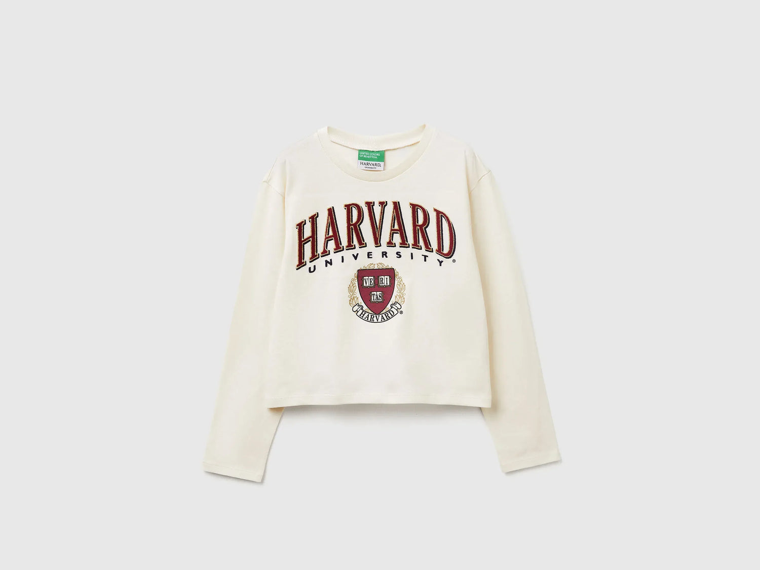 Benetton_Creamy White_Boxy Fit ©Harvard University T-Shirt_3IVWC10PX_0R2_01