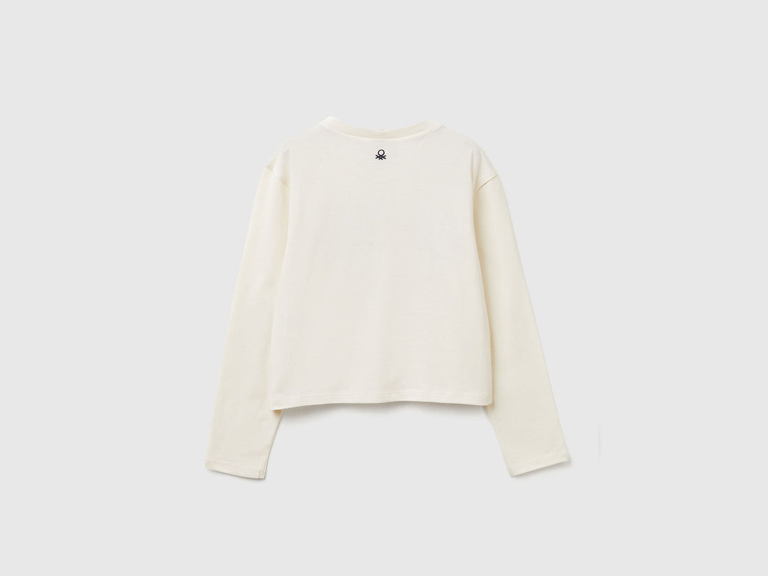 Benetton_Creamy White_Boxy Fit ©Harvard University T-Shirt_3IVWC10PX_0R2_02