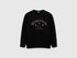 Benetton_Black_Cotton Sweatshirt with Logo_3J68C10PZ_100_01