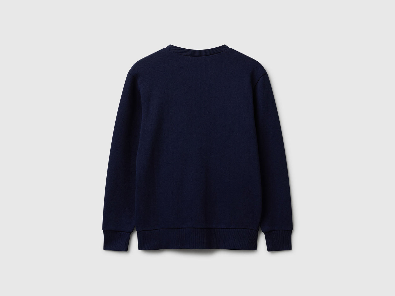 Benetton_Dark Blue_Cotton Sweatshirt with Logo_3J68C10PZ_252_02