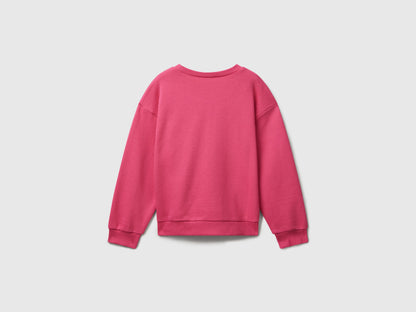 Benetton_Fuchsia_Sweatshirt with Glittery Logo Print_3J68C10Q0_1A2_02