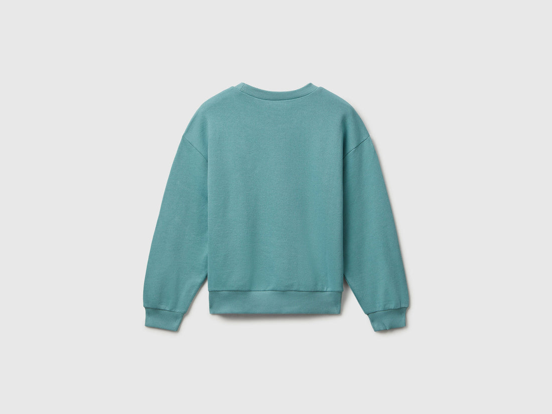 Benetton_Sky Blue_Sweatshirt with Glittery Logo Print_3J68C10Q0_33K_02