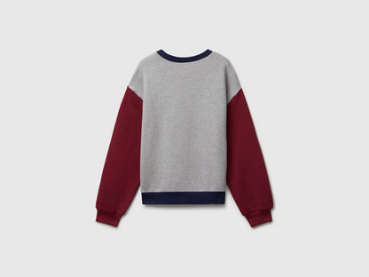 Benetton_Dark Blue_Sweatshirt with Glittery Logo Print_3J68C10Q0_903_02