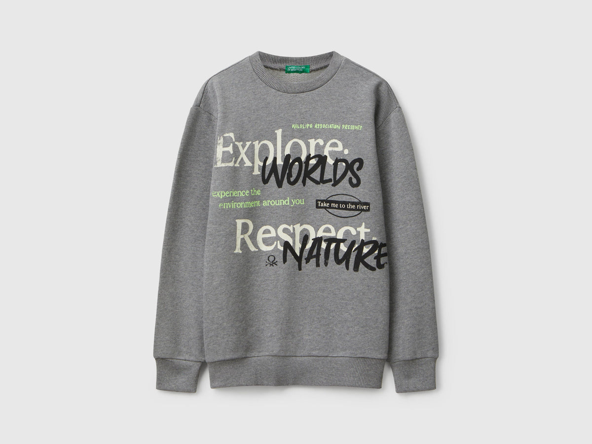 Benetton_Dark Gray_Sweatshirt with Slogan Print_3J68C10QK_507_01