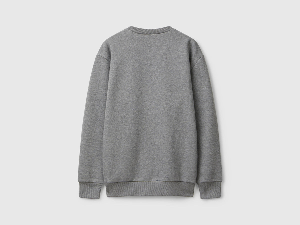 Benetton_Dark Gray_Sweatshirt with Slogan Print_3J68C10QK_507_02
