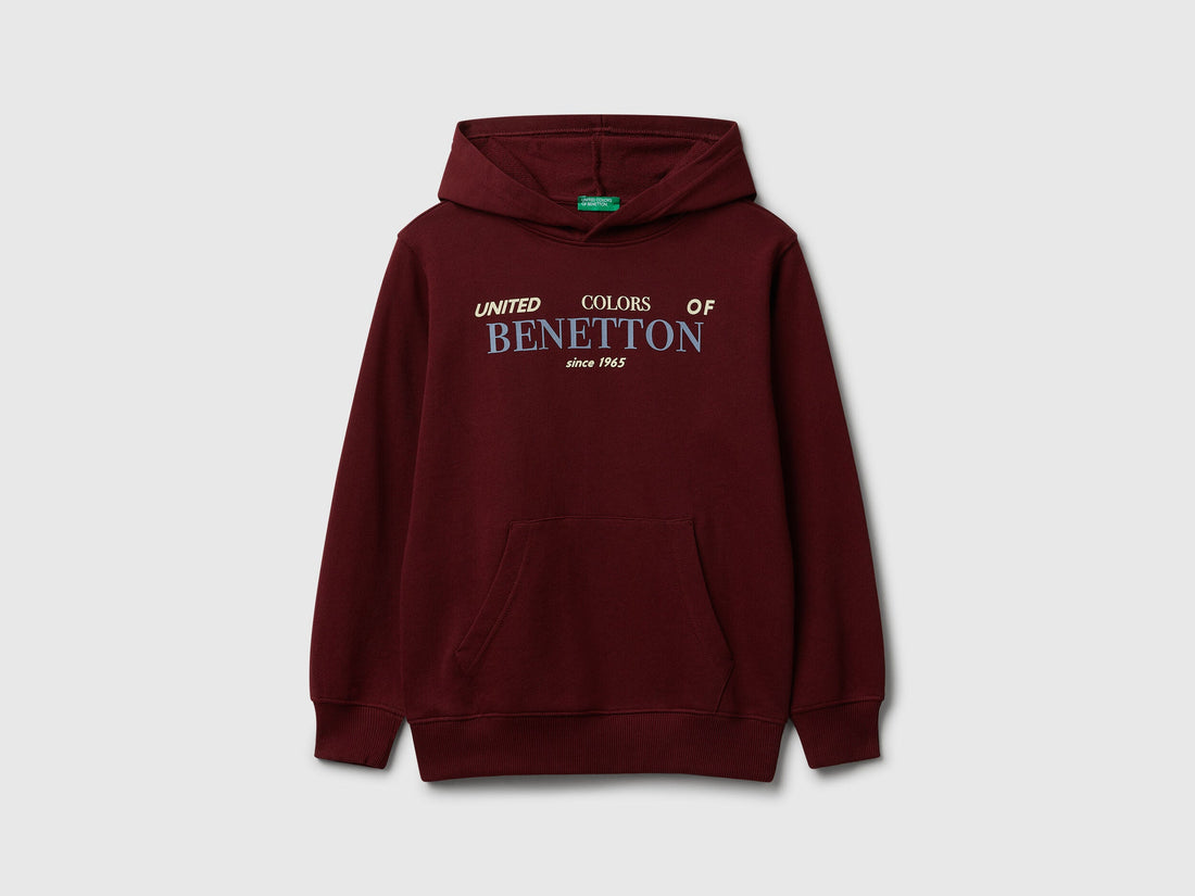 Benetton_Burgundy_Hoodie in Cotton_3J68C204V_129_01