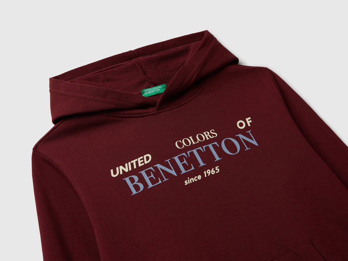 Benetton_Burgundy_Hoodie in Cotton_3J68C204V_129_03