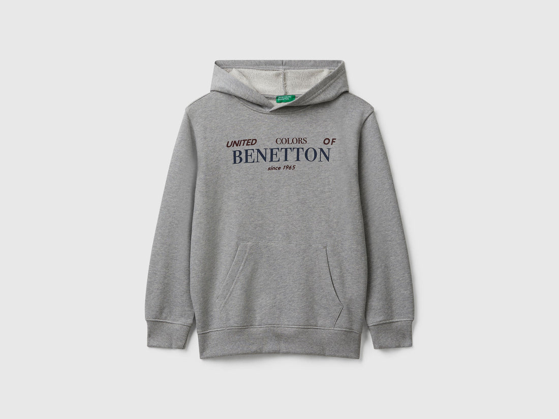 Benetton_Light Gray_Hoodie in Cotton_3J68C204V_501_01