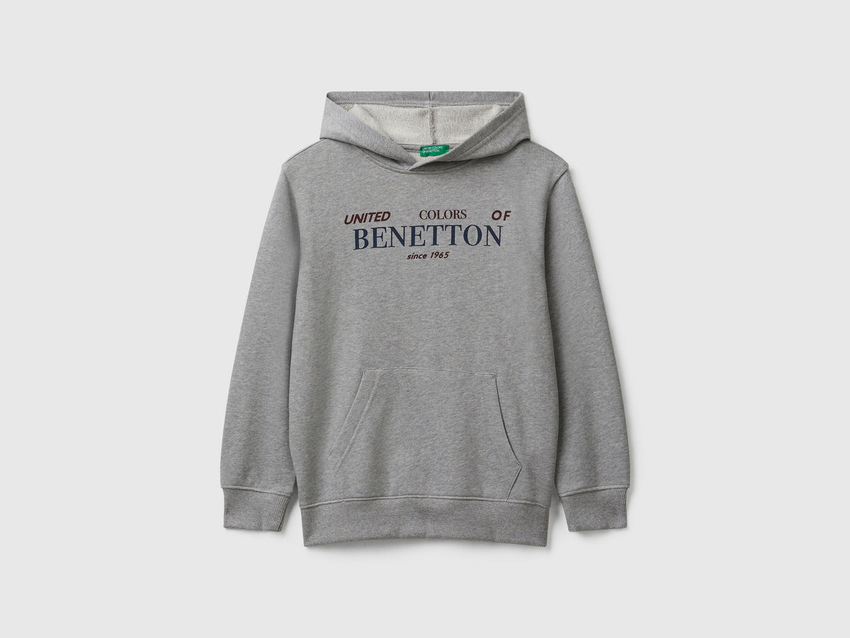 Benetton_Light Gray_Hoodie in Cotton_3J68C204V_501_01