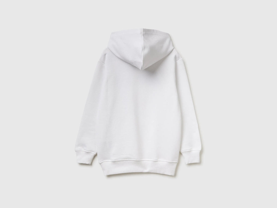 Benetton White Boys Sweatshirt with Logo SKU: 3J68C205K_101 Image 02