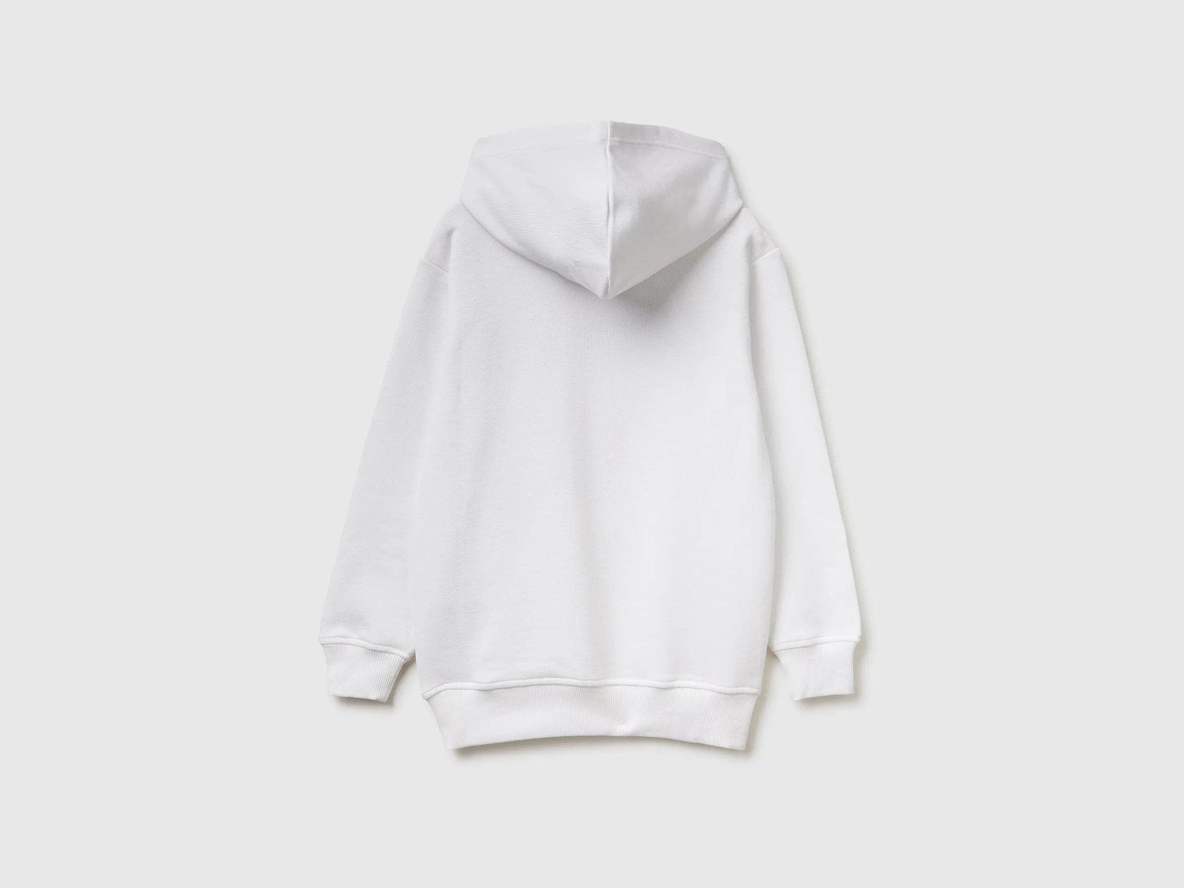 Benetton White Boys Sweatshirt with Logo SKU: 3J68C205K_101 Image 02
