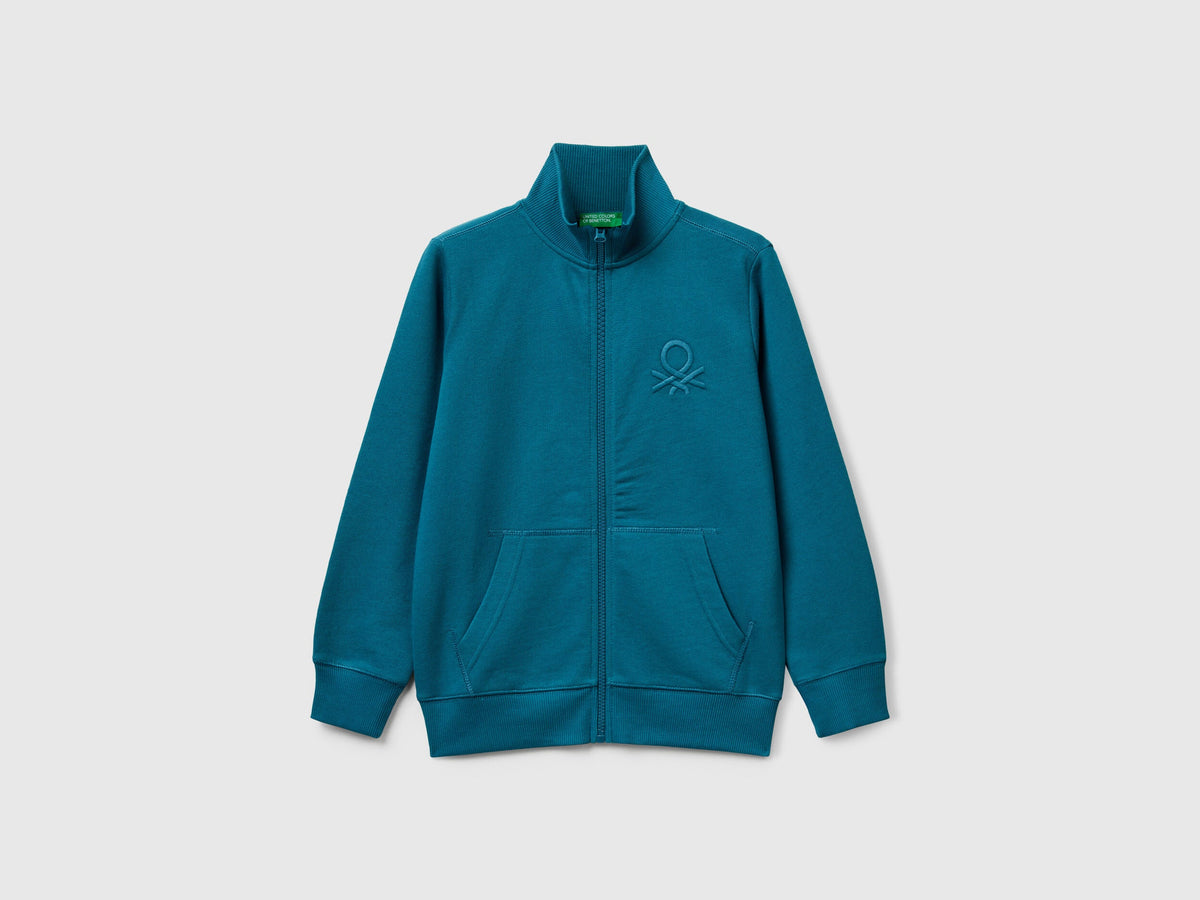 Beneton_Pure Cotton Sweatshirt with Zipper_3J68C501B_3C5_01