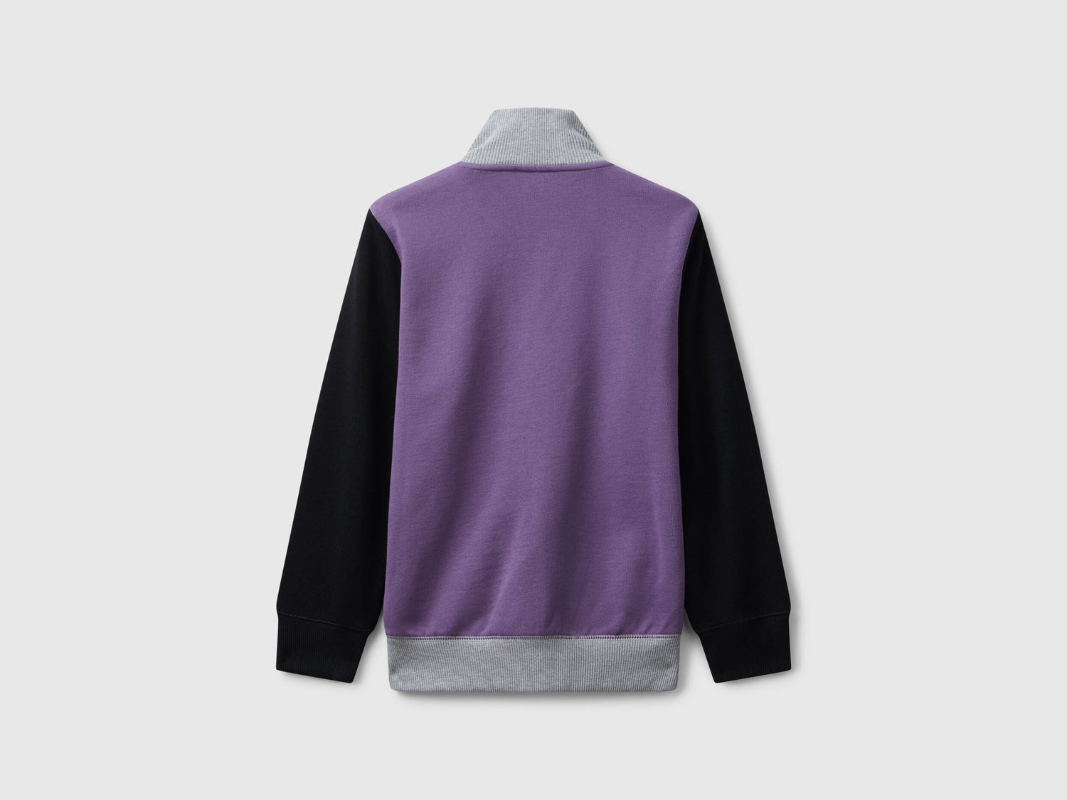 Benetton_Purple_Pure Cotton Sweatshirt with Zipper_3J68C501B_916_02