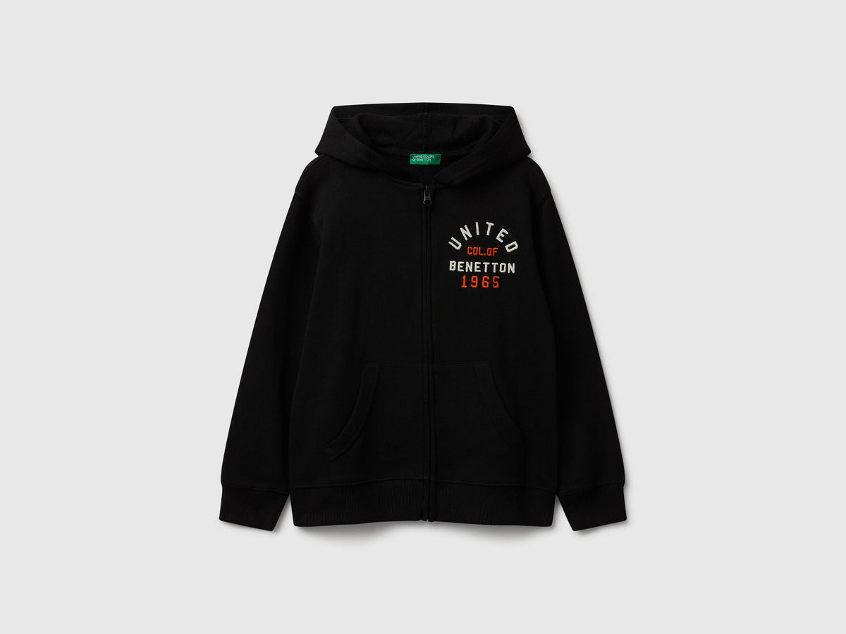 Benetton_Black_Zip-Up Hoodie_3J68C505C_100_01