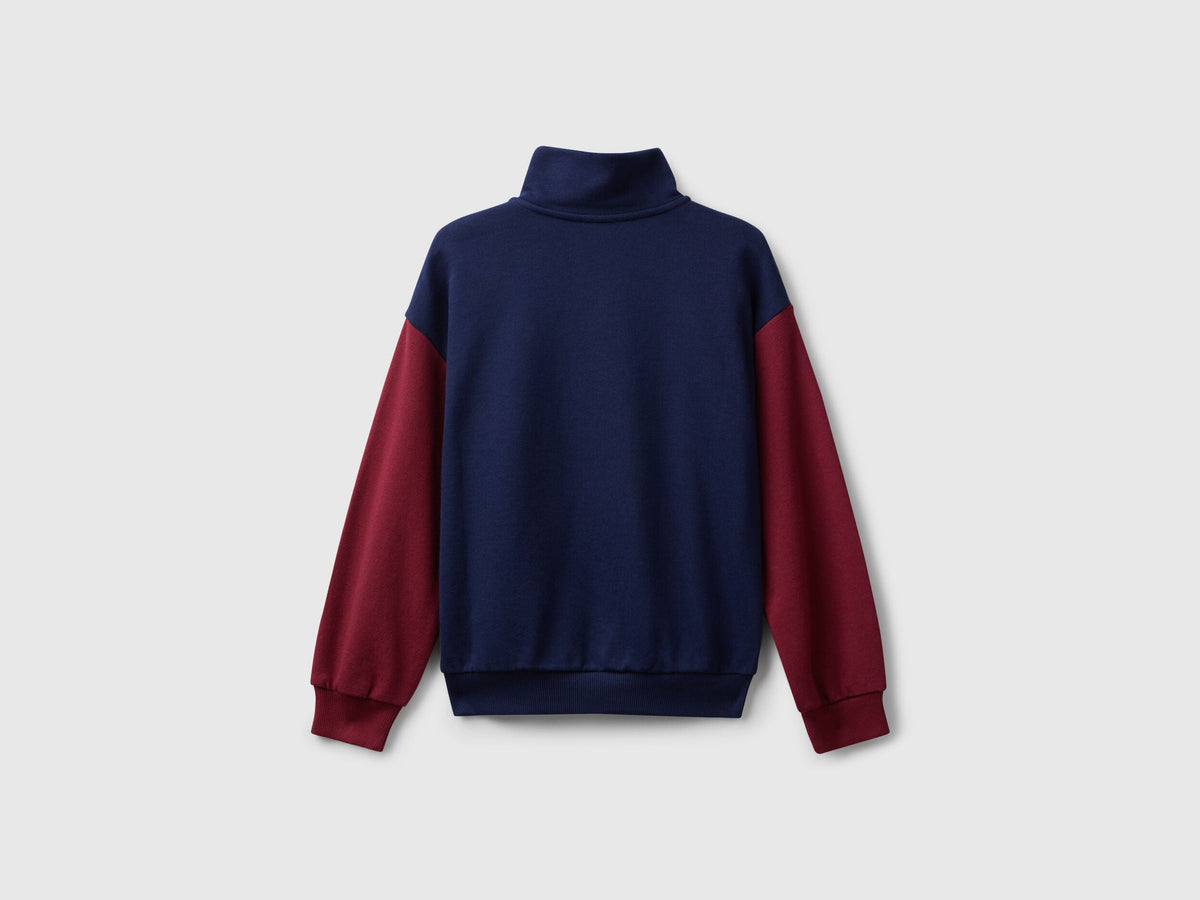 Benetton_Blue_Zip-Up Sweatshirt with Print_3J68C505D_903_02