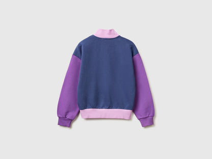 Benetton Pink Girls Zip-Up Sweatshirt with Print SKU: 3J68C505U_903 Image 02
