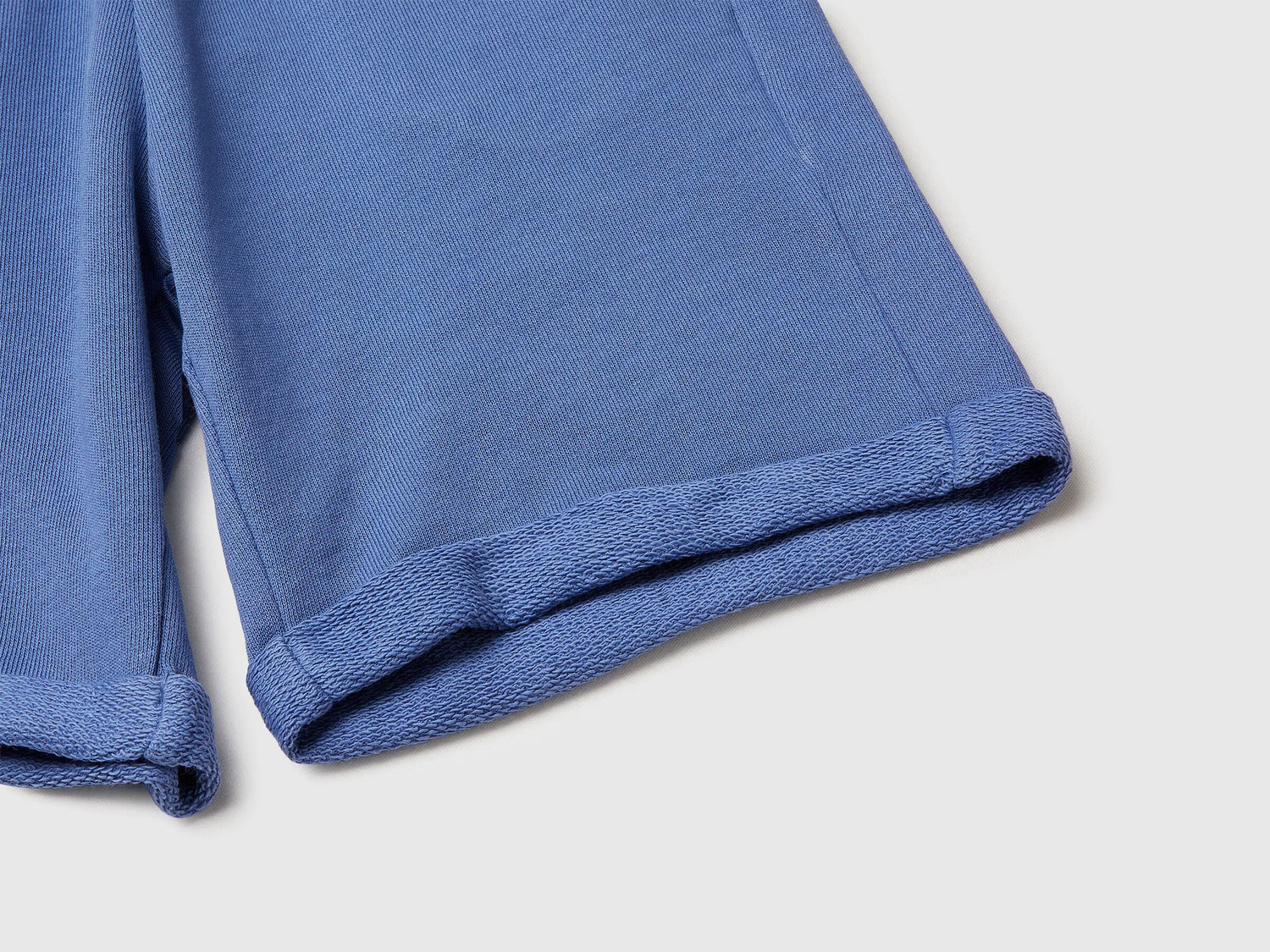 Benetton Light Blue Boys Bermuda Shorts in Pure Cotton Fleece SKU: 3J68C901G_05N Image 03