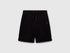 Benetton Black Boys Bermudas in Pure Cotton Sweat SKU: 3J68C901G_100 Image 01