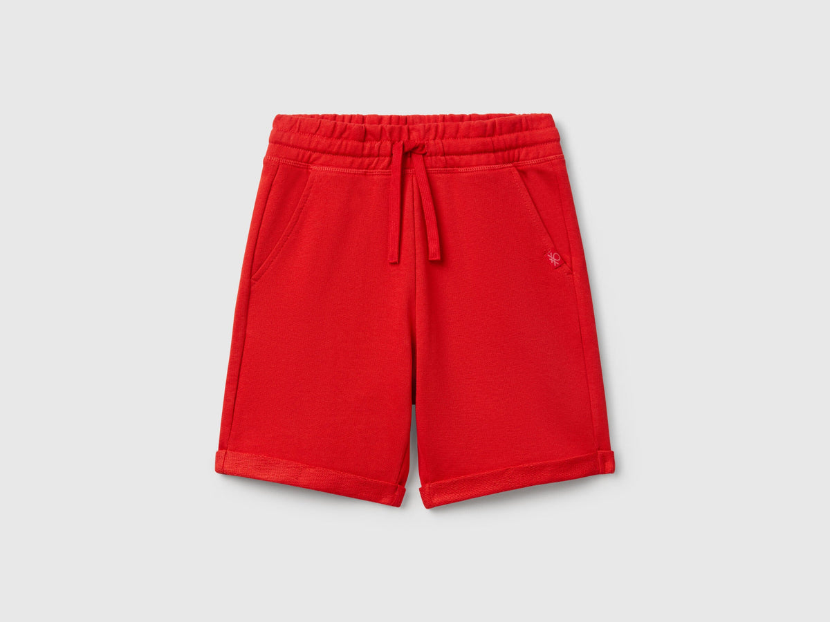 Benetton_Bermuda Shorts in Pure Cotton Fleece_3J68C901G_19Q_01