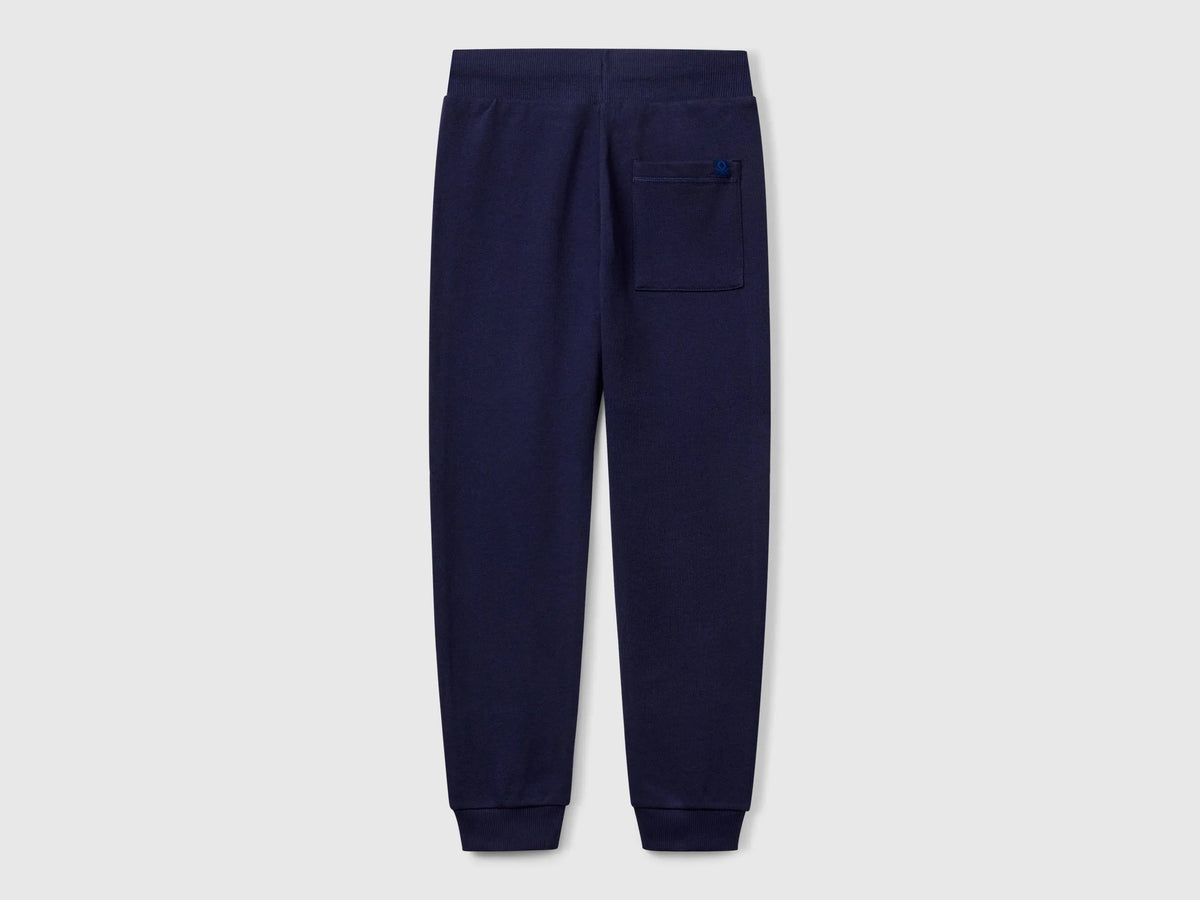 Benetton Dark Blue Boys Sporty Trousers with Drawstring SKU: 3J68CF01P_252 Image 02