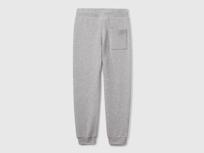 Benetton Light Gray Boys Sporty Trousers with Drawstring SKU: 3J68CF01P_501 Image 02