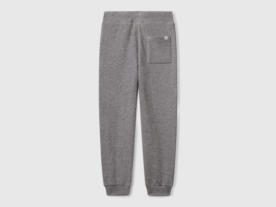 Benetton Dark Gray Boys Sporty Trousers with Drawstring SKU: 3J68CF01P_507 Image 02