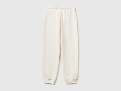 Benetton Creamy white Girls Sweatpants with Logo SKU: 3J68CF02H_00E Image 02