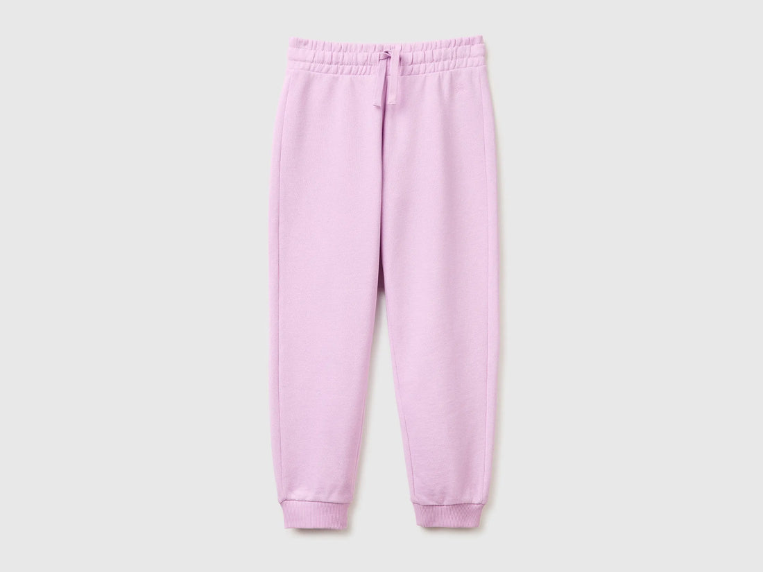 Benetton Lilac Girls Sweatpants with Logo SKU: 3J68CF02H_00L Image 01
