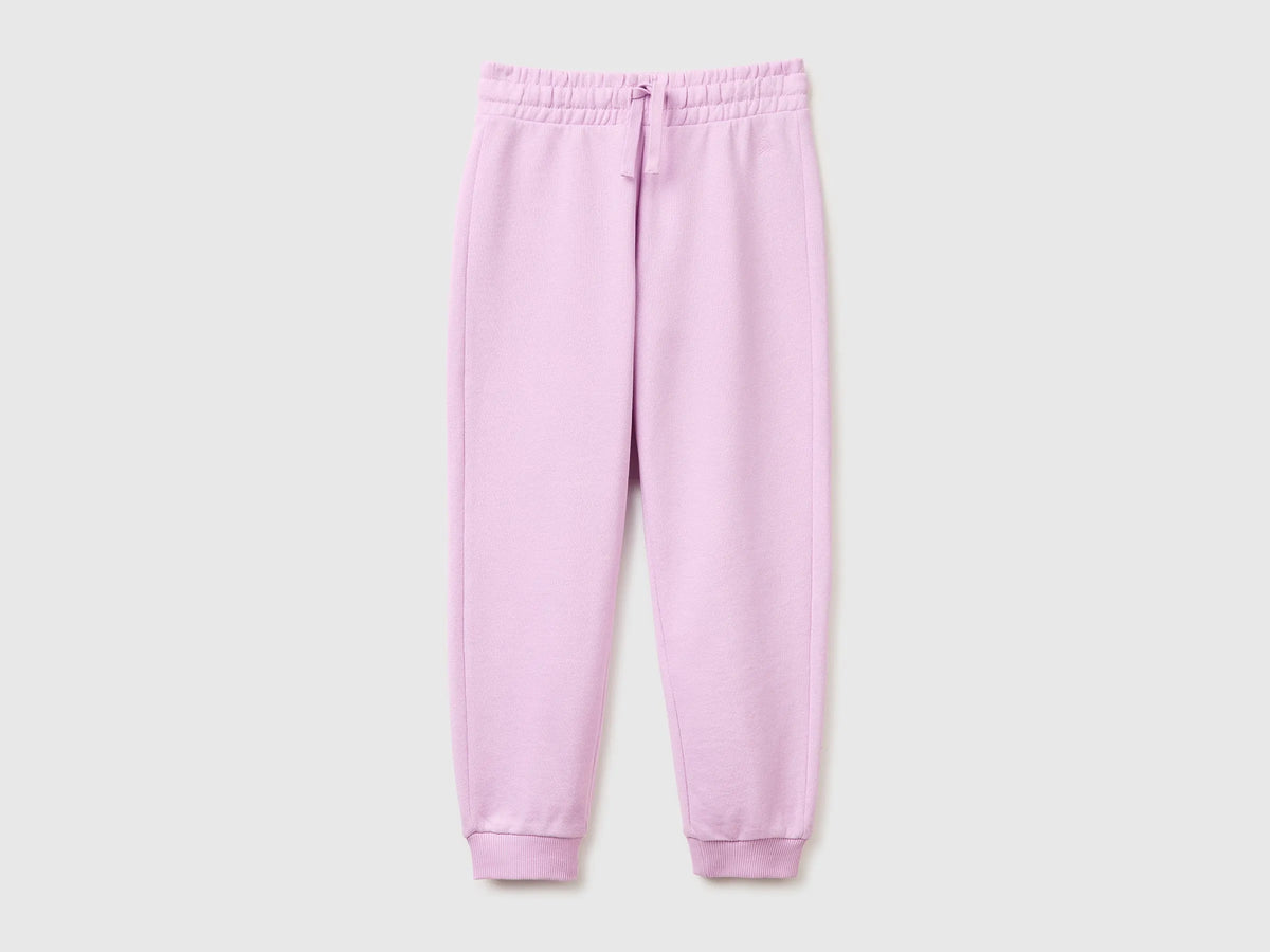 Benetton Lilac Girls Sweatpants with Logo SKU: 3J68CF02H_00L Image 01