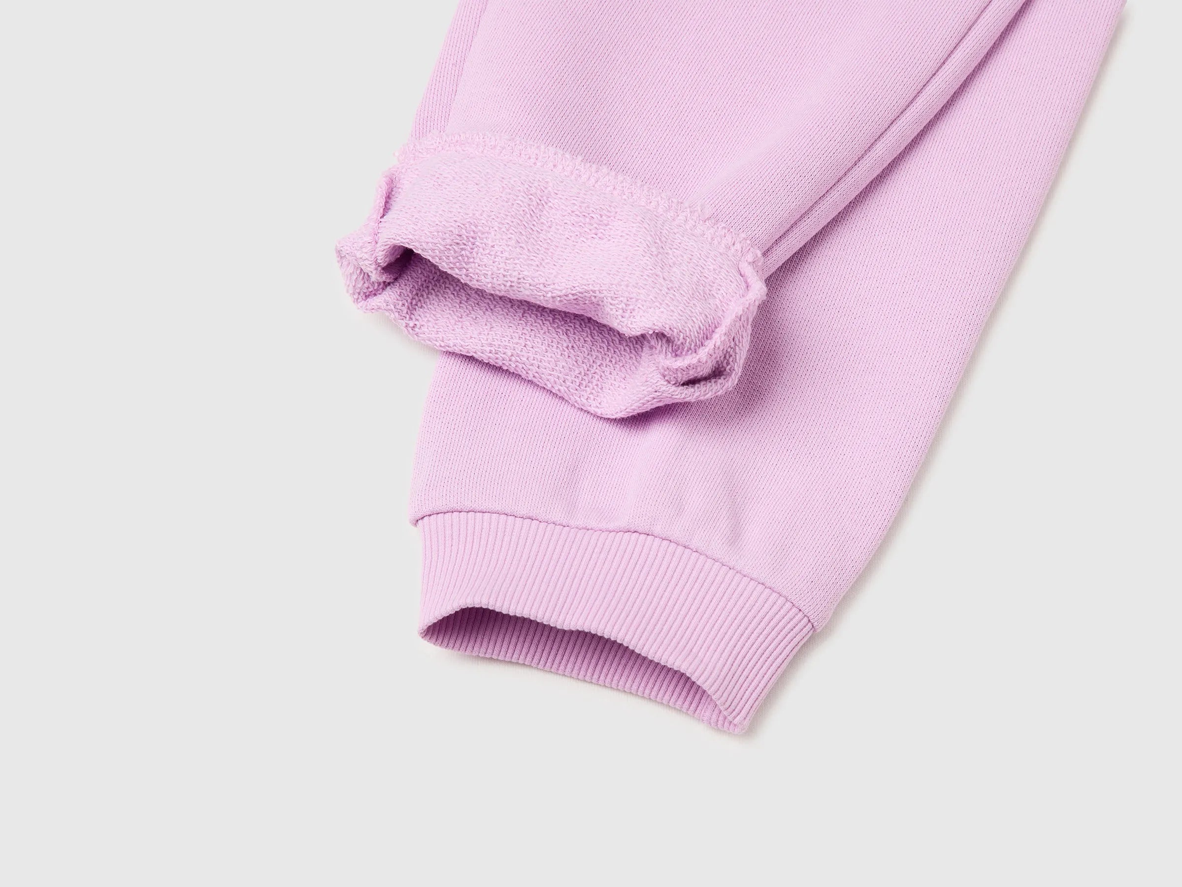Benetton Lilac Girls Sweatpants with Logo SKU: 3J68CF02H_00L Image 03