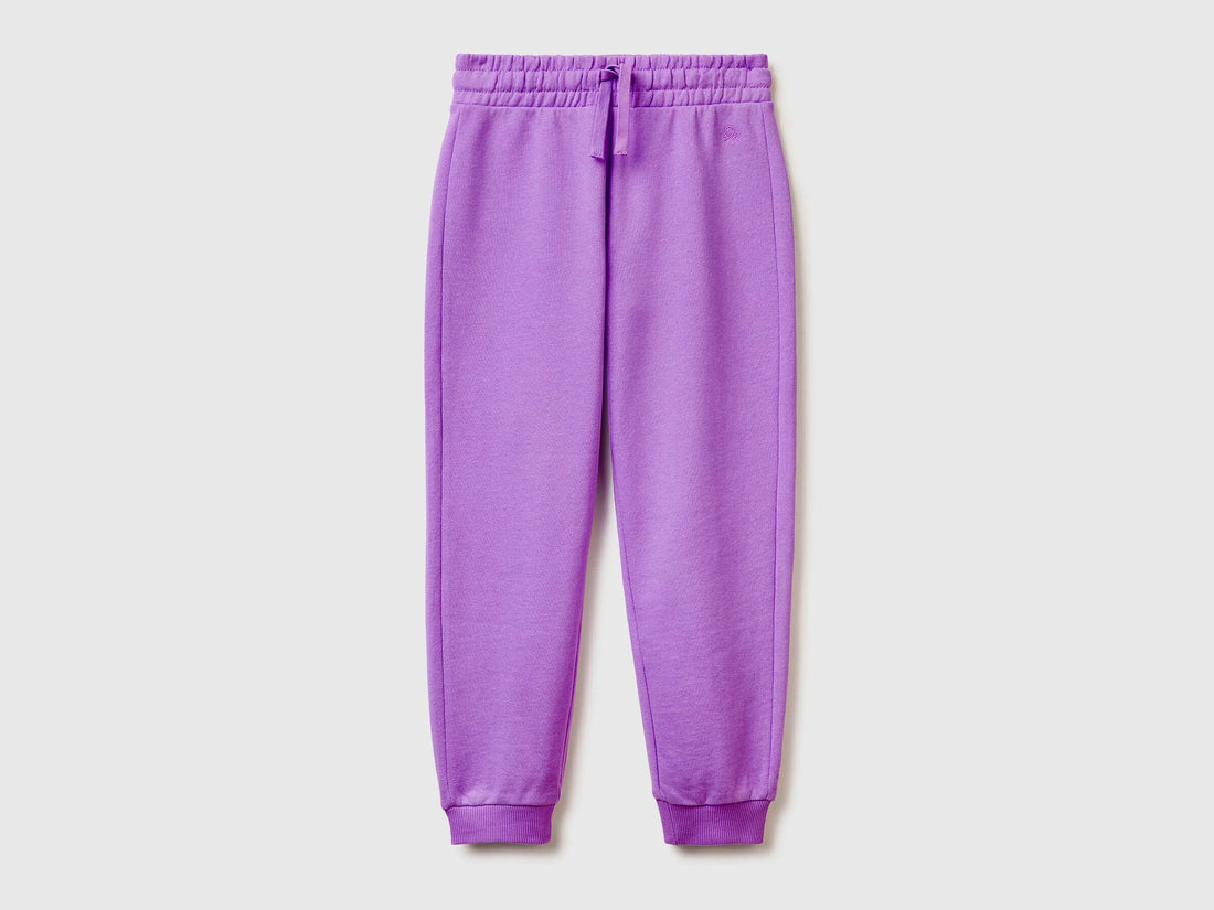 Benetton Violet Girls Sweatpants with Logo SKU: 3J68CF02H_03L Image 01