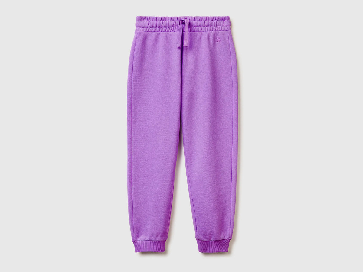 Benetton Violet Girls Sweatpants with Logo SKU: 3J68CF02H_03L Image 01