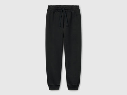 Benetton Black Girls Sweatpants with Logo SKU: 3J68CF02H_100 Image 01
