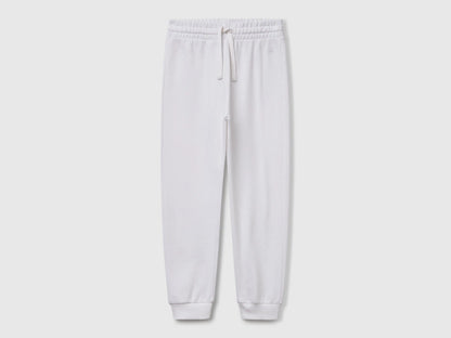 Benetton White Girls Sweatpants with Logo SKU: 3J68CF02H_101 Image 01