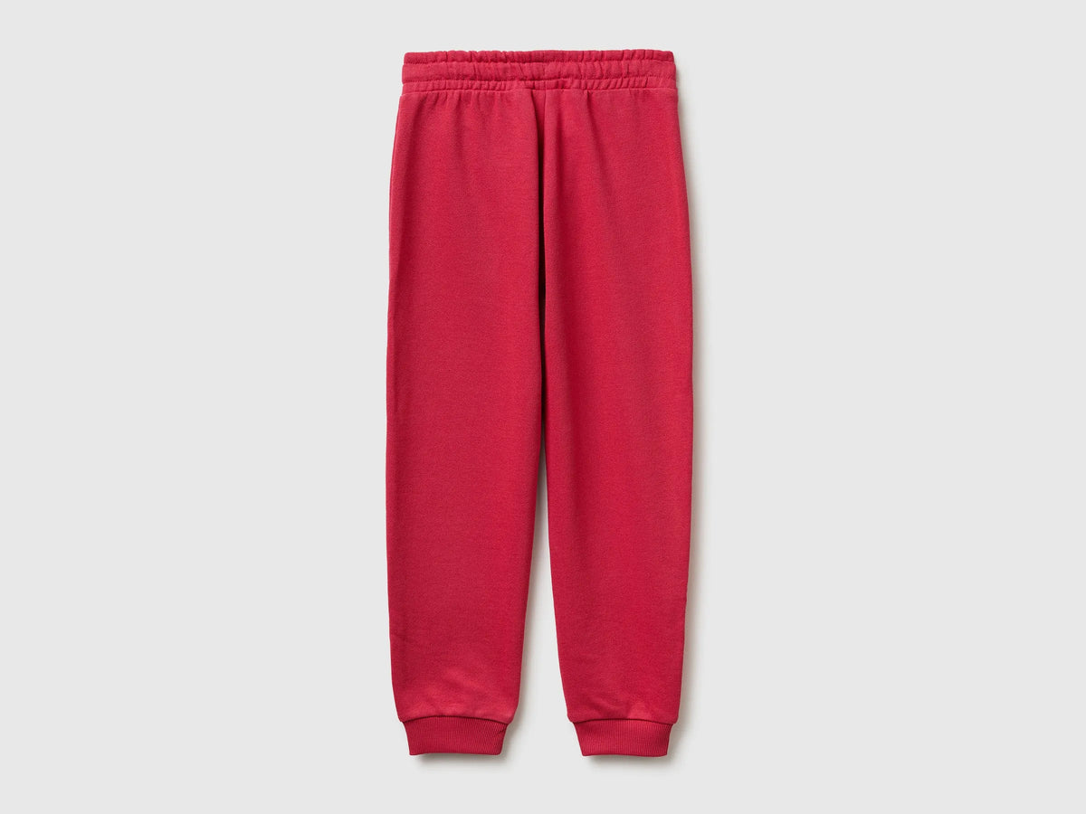 Benetton Fuchsia Girls Sweatpants with Logo SKU: 3J68CF02H_12E Image 02