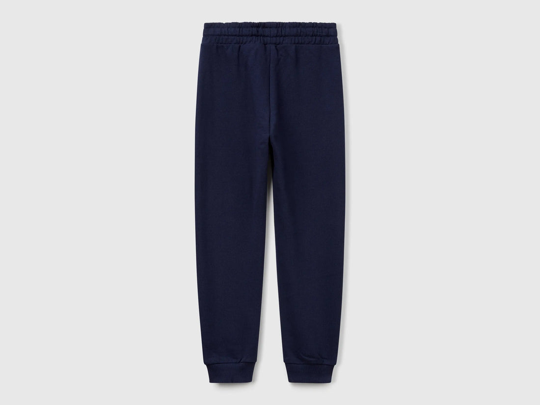 Benetton Dark blue Girls Sweatpants with Logo SKU: 3J68CF02H_252 Image 02