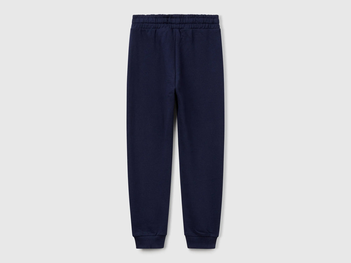 Benetton Dark Blue Girls Sweatpants with Logo SKU: 3J68CF02H_252 Image 02