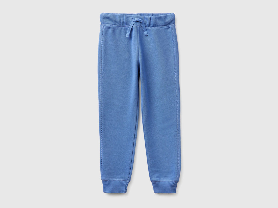 Benetton Light Blue Boys Sweatpants with Logo SKU: 3J68CF058_05N Image 01