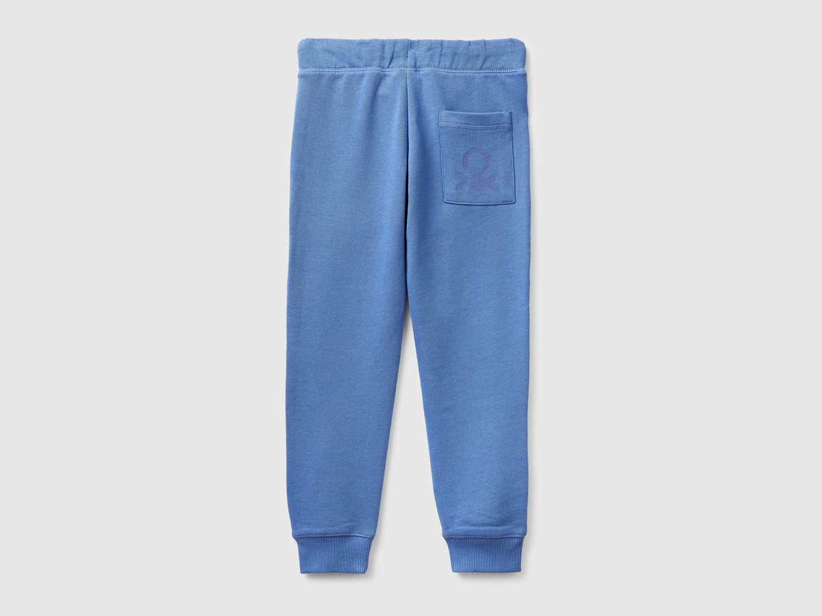 Benetton Air force blue Boys Sweatpants with Logo SKU: 3J68CF058_05N Image 02