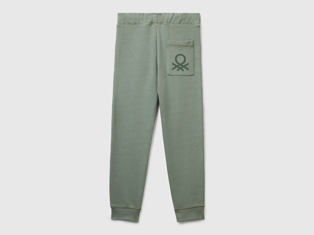 Benetton_Light Green_Sweatpants with Logo_3J68CF058_075_02