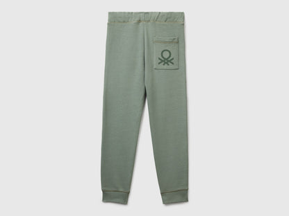 Benetton_Light Green_Sweatpants with Logo_3J68CF058_075_02