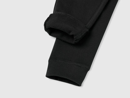 Benetton Black Boys Sweatpants with Logo SKU: 3J68CF058_100 Image 03