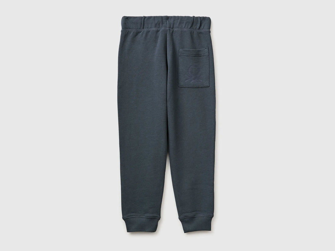 Benetton Dark Gray Boys Sweatpants with Logo SKU: 3J68CF058_10N Image 02