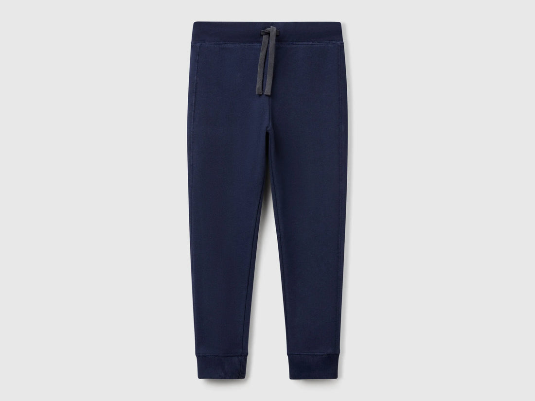 Benetton Dark Blue Boys Sweatpants with Logo SKU: 3J68CF058_252 Image 01