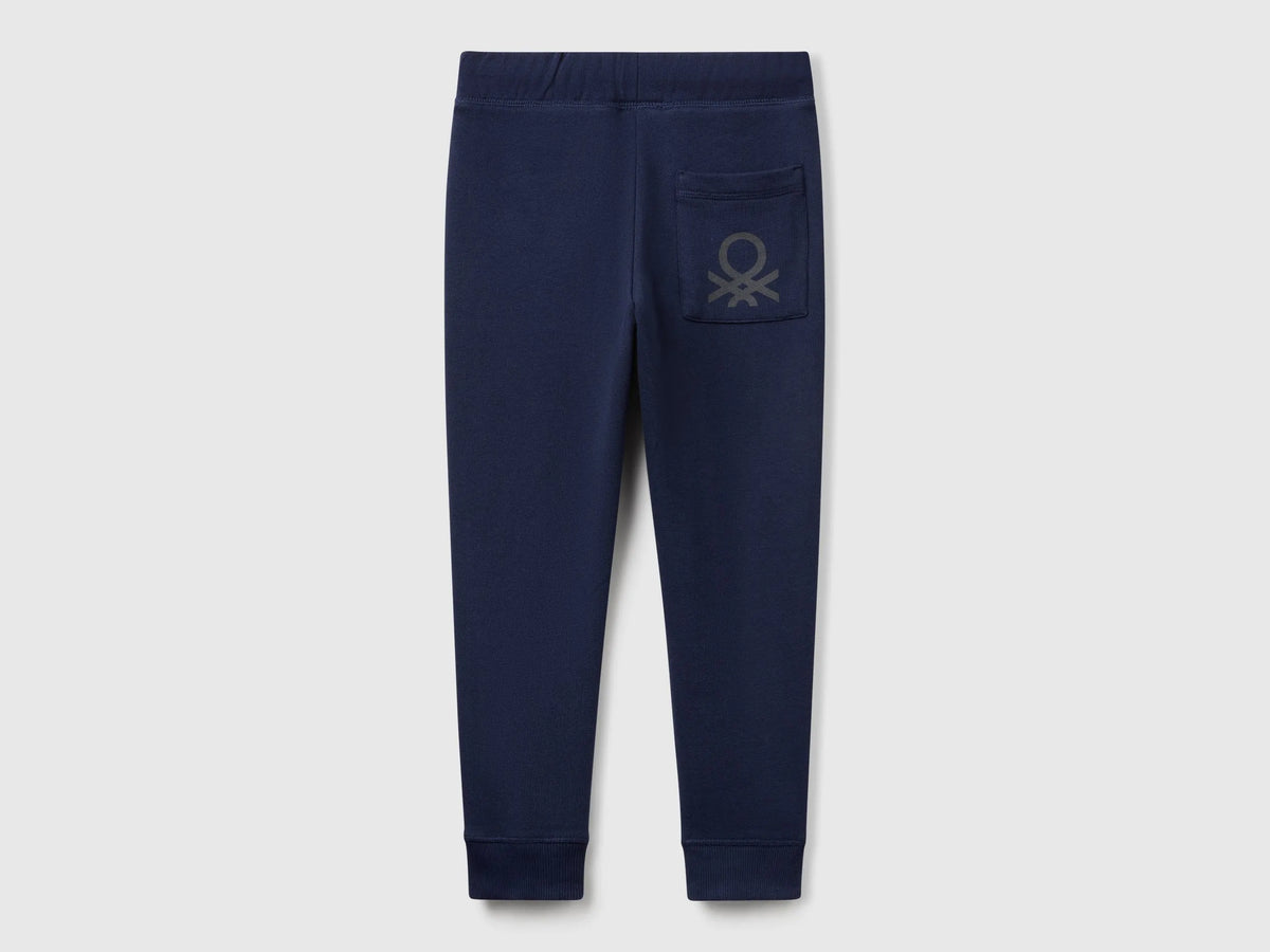 Benetton Dark blue Boys Sweatpants with Logo SKU: 3J68CF058_252 Image 02