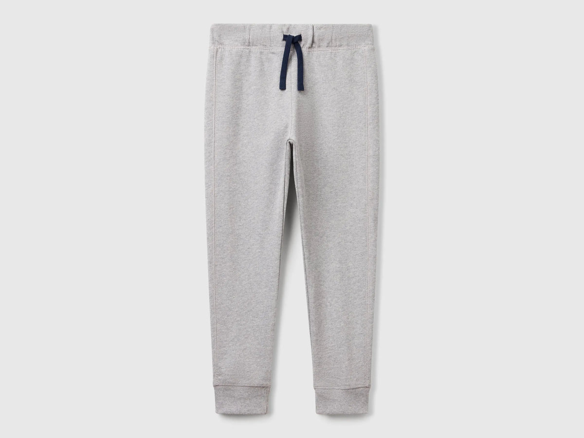 Benetton Light gray Boys Sweatpants with Logo SKU: 3J68CF058_501 Image 01