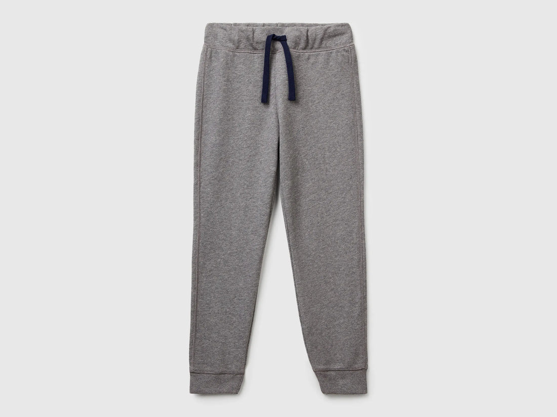 Benetton Dark Gray Boys Sweatpants with Logo SKU: 3J68CF058_507 Image 01