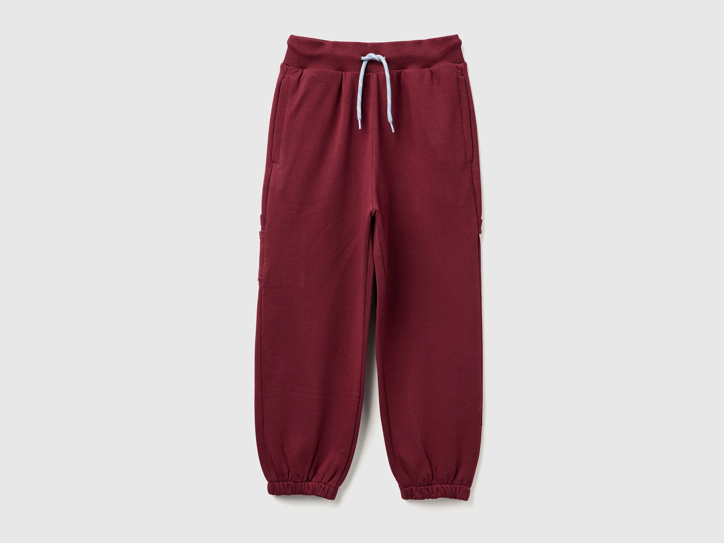 Benetton_Burgundy_Wide Joggers with Pockets_3J68CF06L_129_01